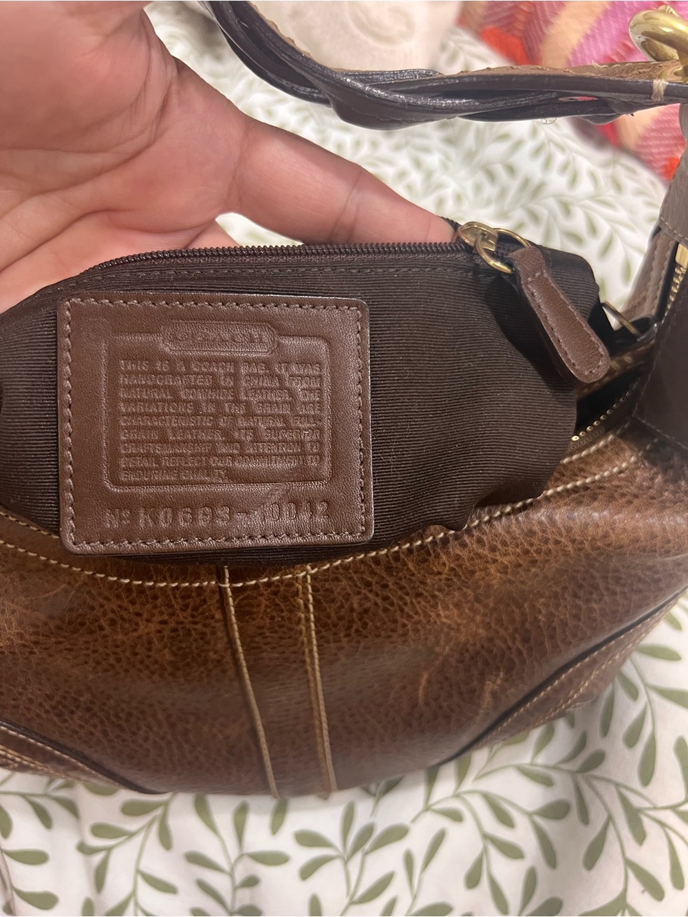 Coach Soho Brown Pebbled Leather Shoulder Bag braided strap #10042 - Picture 4 of 7